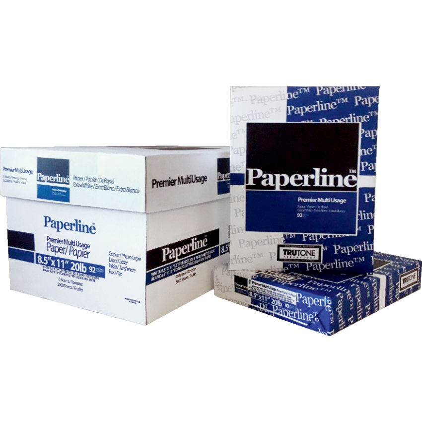 Paperline?™ Premium Multiuse Paper 92B 20lb 8-1/2" x 11" 500 sheets/pkg 10 pkgs/ctn