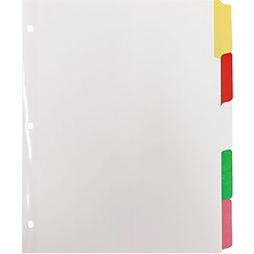 Business Source® Write-on Tab Indexes 11” x 8-1/2” Assorted 5/set