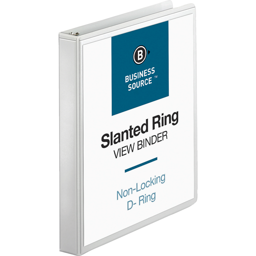Business Source® D-Ring Binders 1" White