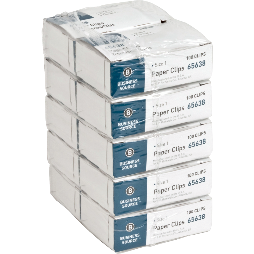 Business Source® Paper Clips #1 100 per box 10/pkg