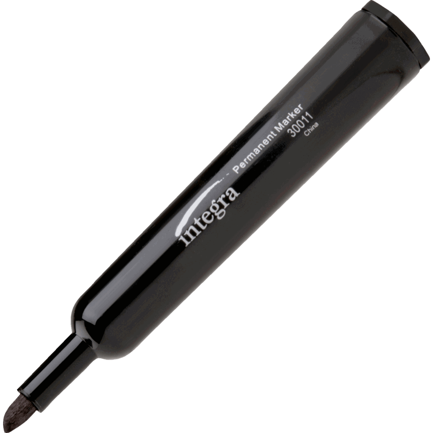 Integra™ Permanent Markers Chisel Tip Black 12/box