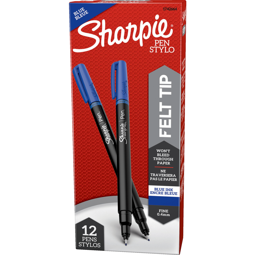 Sharpie® Pen Fine Tip Blue 12/box