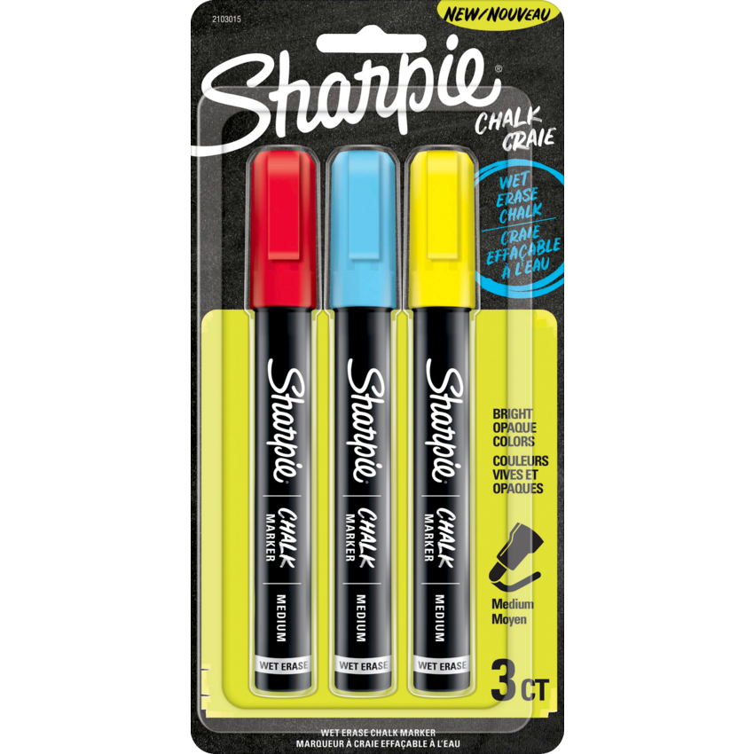 Sharpie® Chalk Marker Assorted Colours 3/pkg