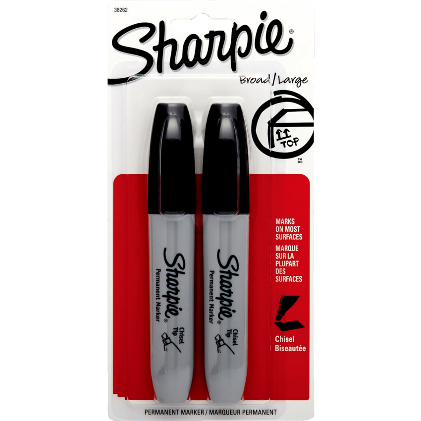 Sharpie® Chisel Tip Permanent Markers Black 2/pkg