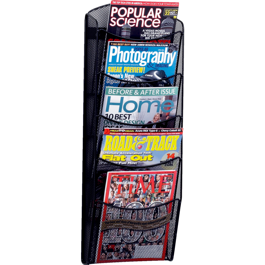 Safco® Onyx™ Magazine Rack 5 Pocket Black