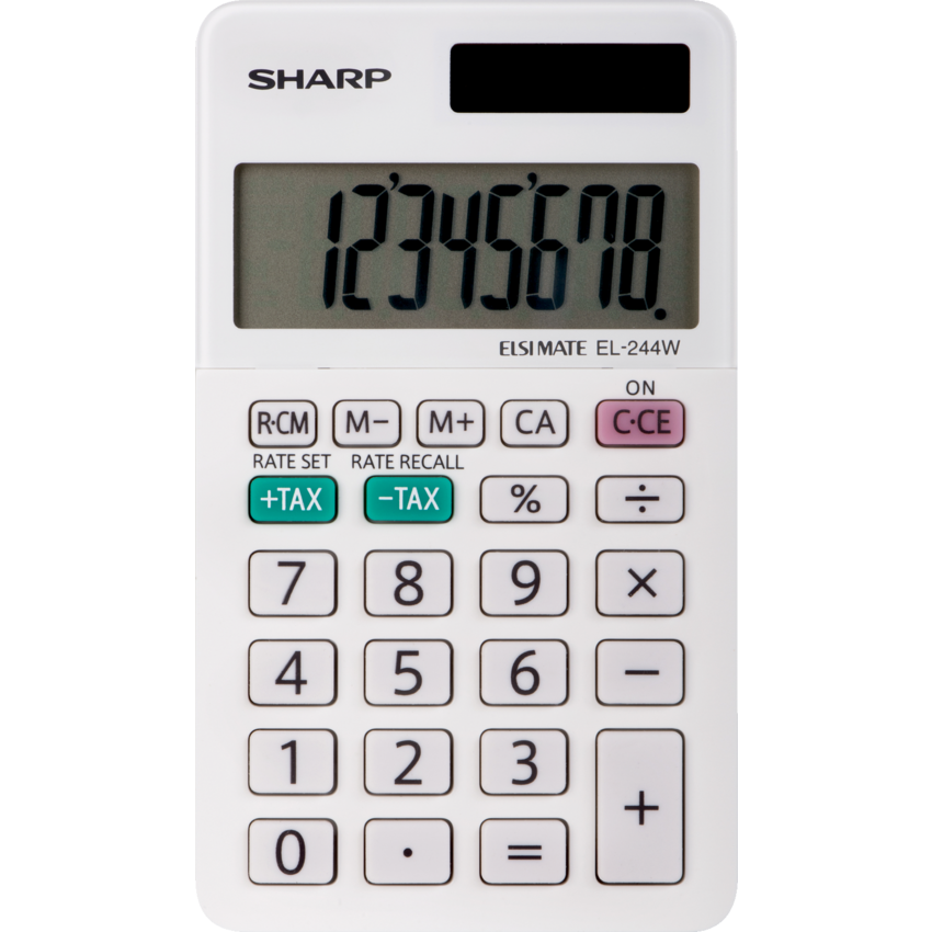 Sharp EL244WB Handheld Calculator 8-Digit