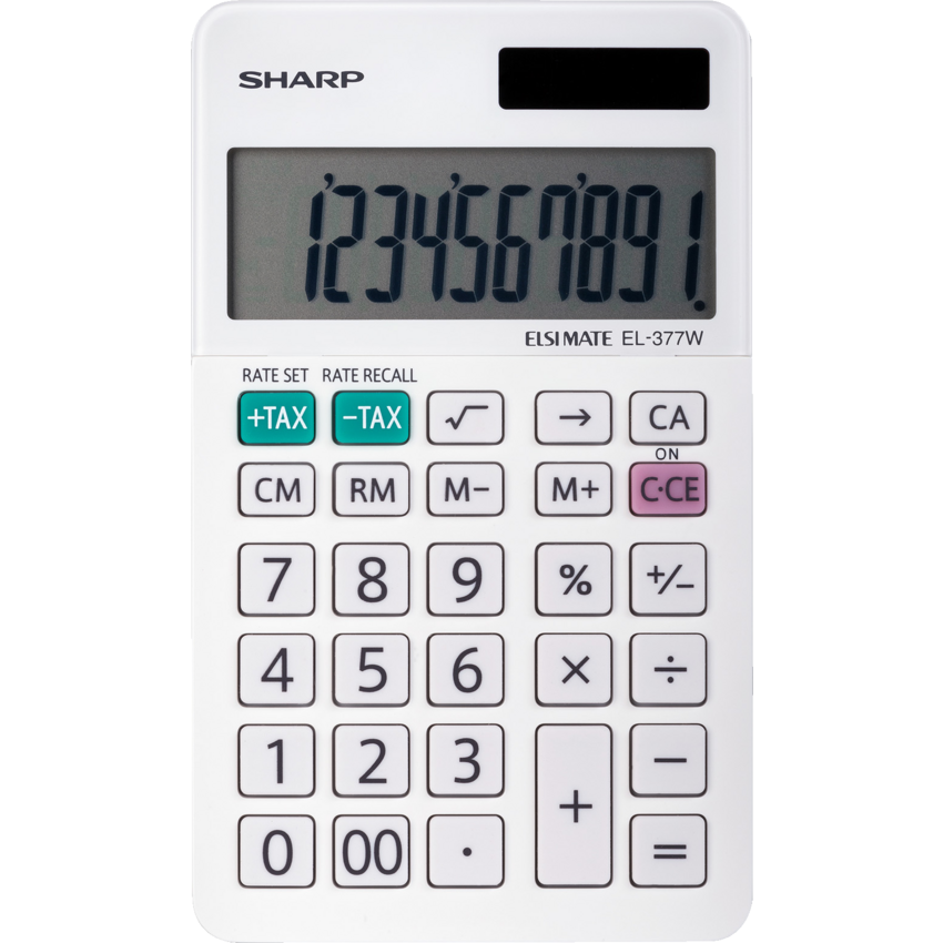 Sharp EL377WB Handheld Calculator 10 Digit