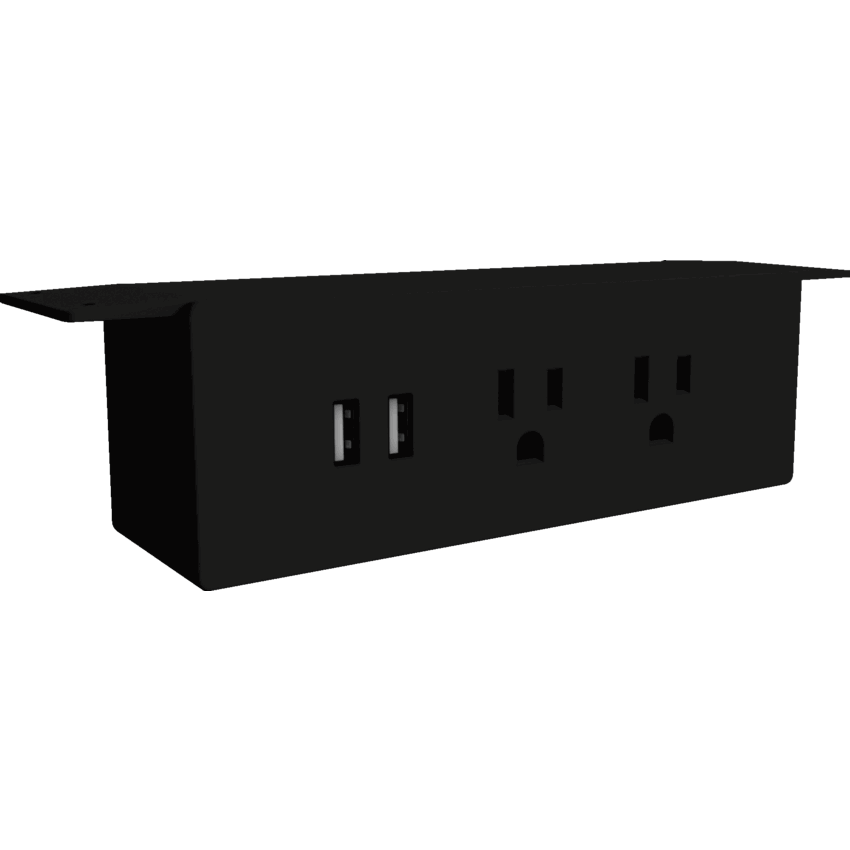 Heartwood Undermount Power Bar with USB Black