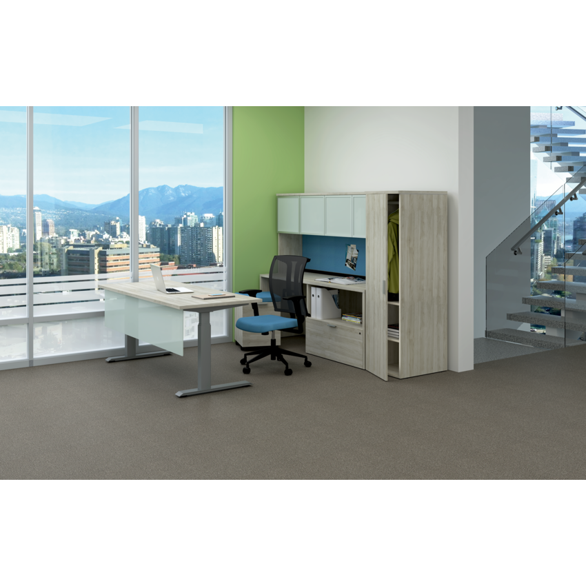 HDL® Innovations Height Adjustable Private Office Suite with Wardrobe Winter Wood