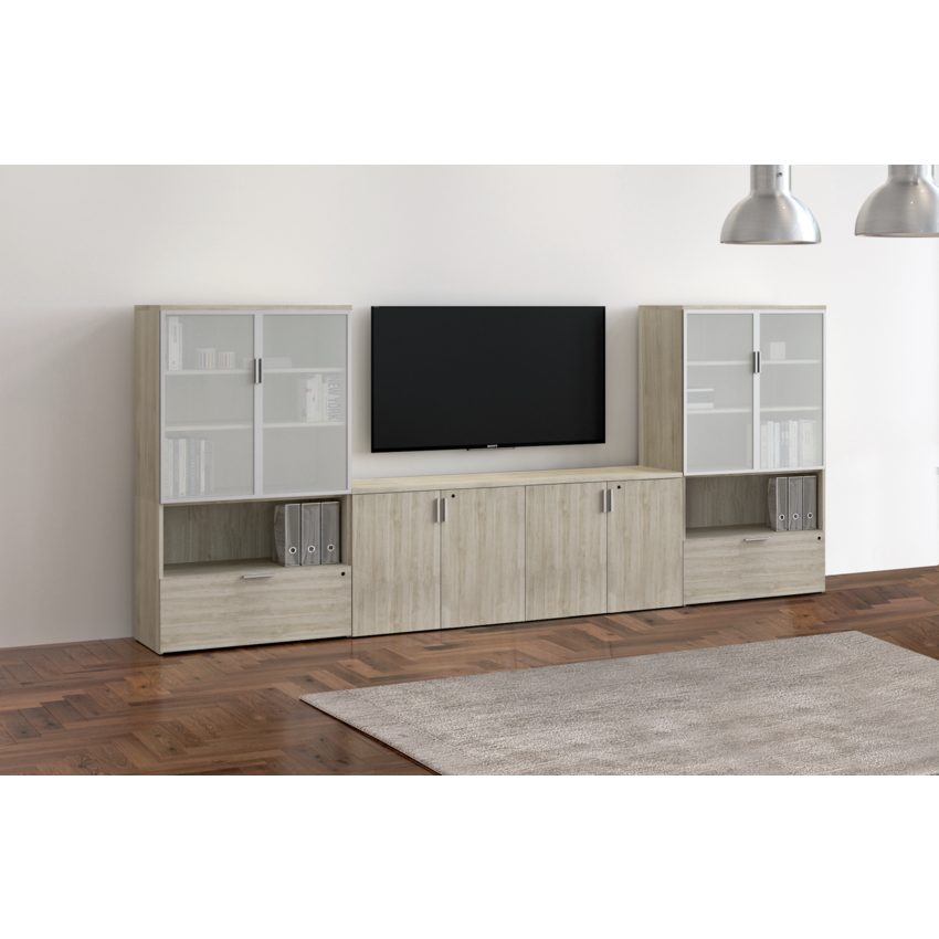 HDL® Innovations Series Boardroom Furniture Storage Cabinet Winter Wood finish