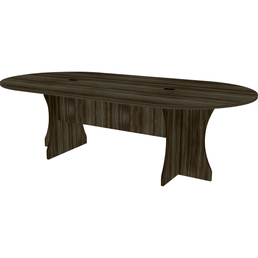 HDL® Innovations Series Racetrack Expandable Boardroom Table 96”L x 48”W x 29"H Grey Dusk