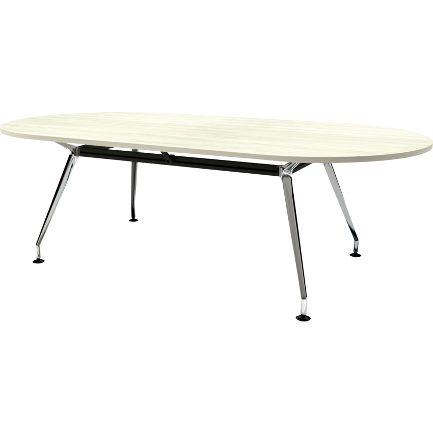 HDL® Innovations Upscale Meeting Table Racetrack 8 people Winter Wood/Chrome