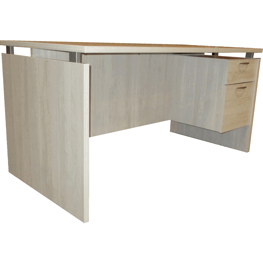 Star SOHO Series Mira Single Pedestal Desk 60"W x 30"D x 30"H Winter Wood