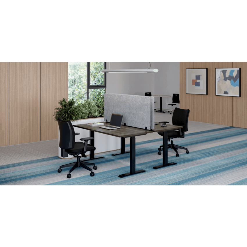 Heartwood Innovations Acoustic Panel Top Mount 25"H x 72"W Charcoal Grey and Black