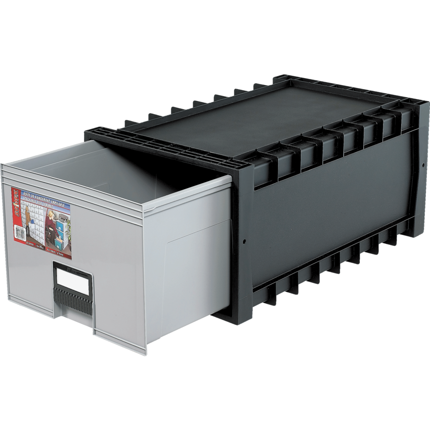 Storex® Storage File Drawer System with Legal Insert Letter Black/Grey