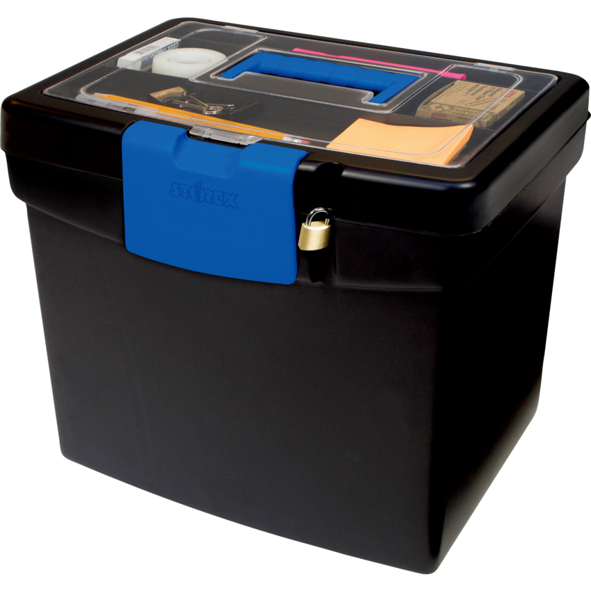 Storex® Deluxe File Caddy Letter Black/Blue