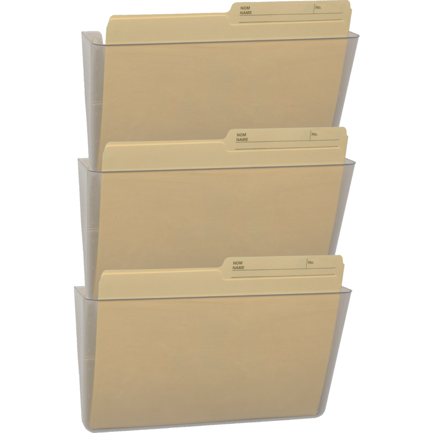 Storex® Snap and Stack Unbreakable Wall Pocket Letter Clear 3/pkg