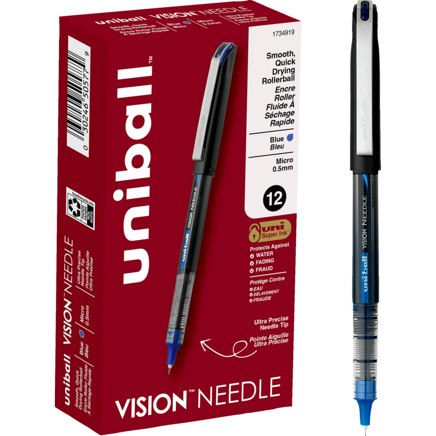 uni-ball® Vision Needle™ Roller Pens 0.5 mm Blue