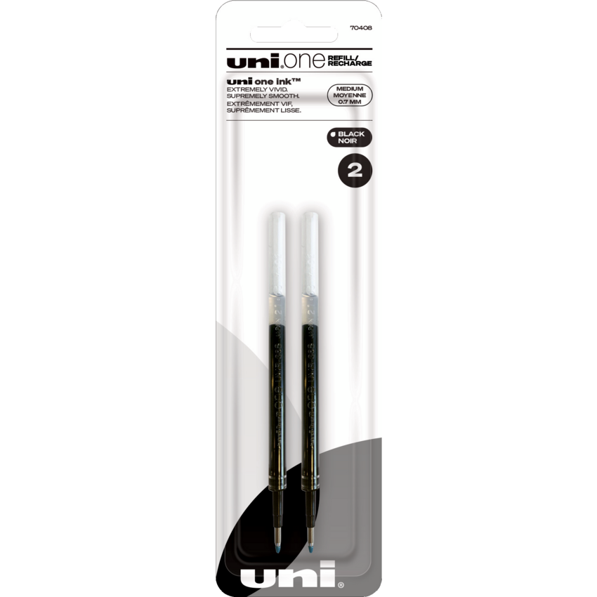 uni-ball® One Gel Refills 0.7 mm Black 2/pkg