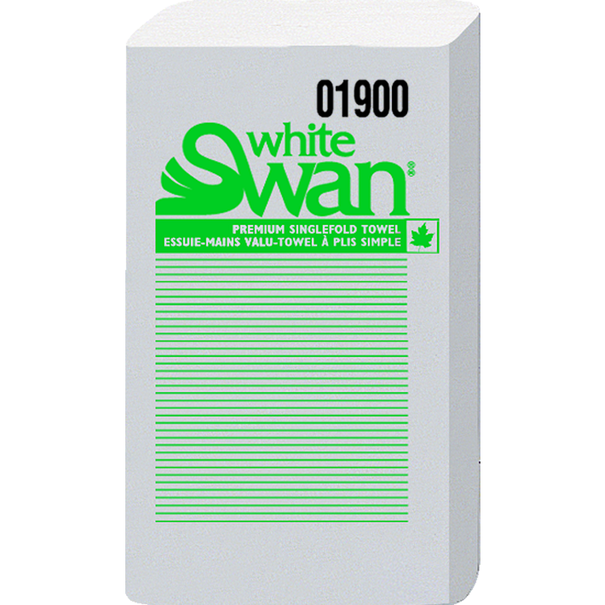 White Swan® Singlefold Towels 250 sheets White 16 packages/ctn