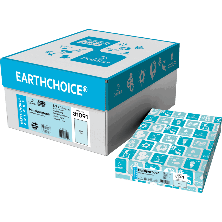 Domtar EarthChoice® Colors Multipurpose Coloured Paper Legal Blue 500/pkg
