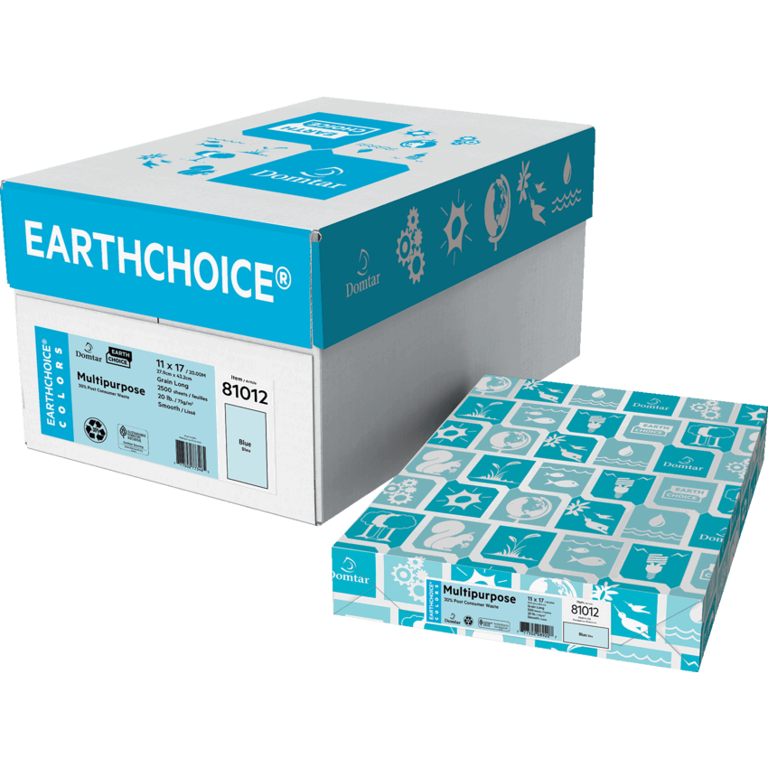 Domtar EarthChoice® Colors Multipurpose Coloured Paper 11" x 17" Blue 500/pkg