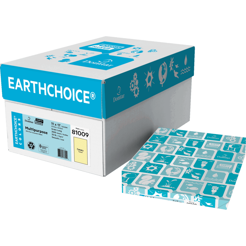 Domtar EarthChoice® Colors Multipurpose Coloured Paper 11" x 17" Canary 500/pkg