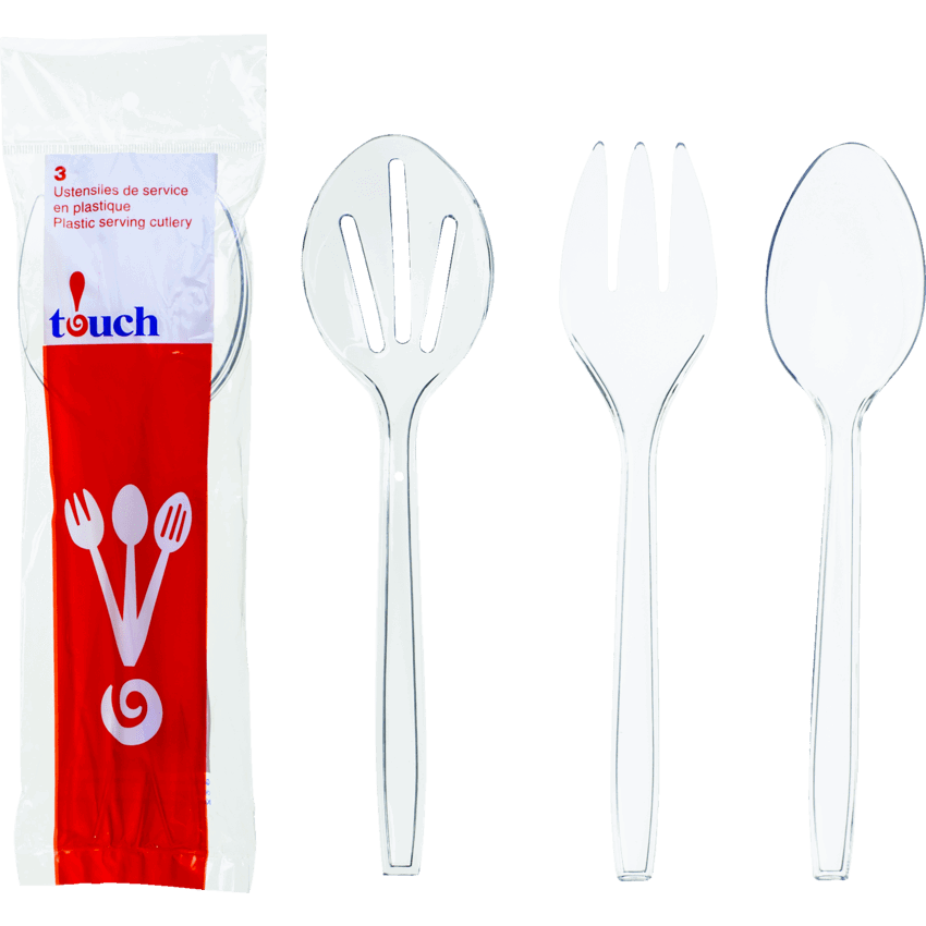 Touch Polystyrene Serving Utensils Clear 3/pkg