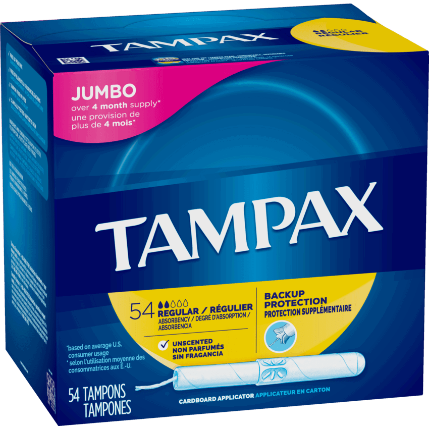 Tampax® Tampons Flushable Regular Unscented 54/box