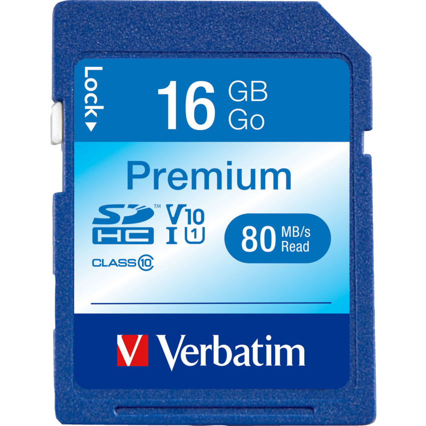 Verbatim® Premium SDHC® Card Class 10, 16 GB