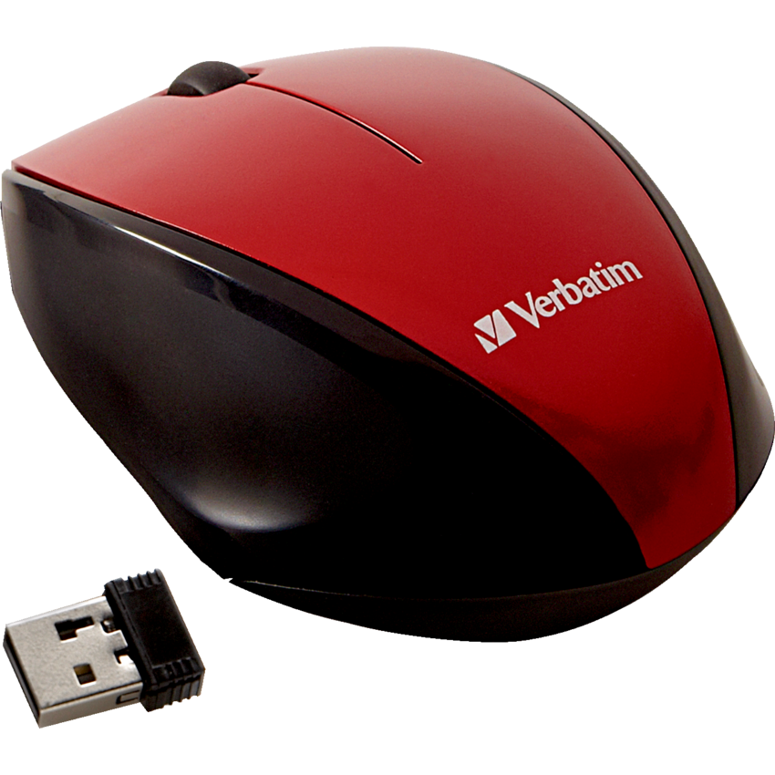 Verbatim® Wireless Notebook Multi-Trac Blue LED Mouse Red