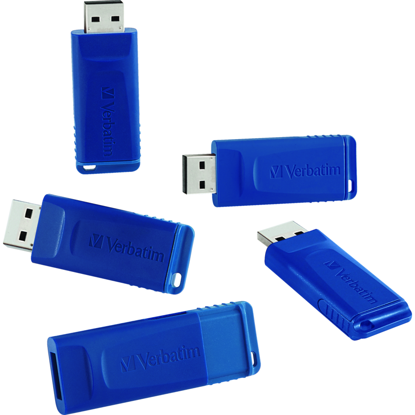 Verbatim® USB Flash Drives 16 GB Blue 5/pkg