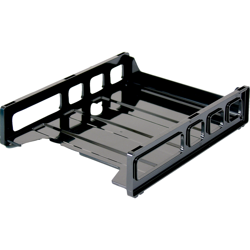 Victor Korr Front-Loading Stacking Trays Letter Black 2/pkg