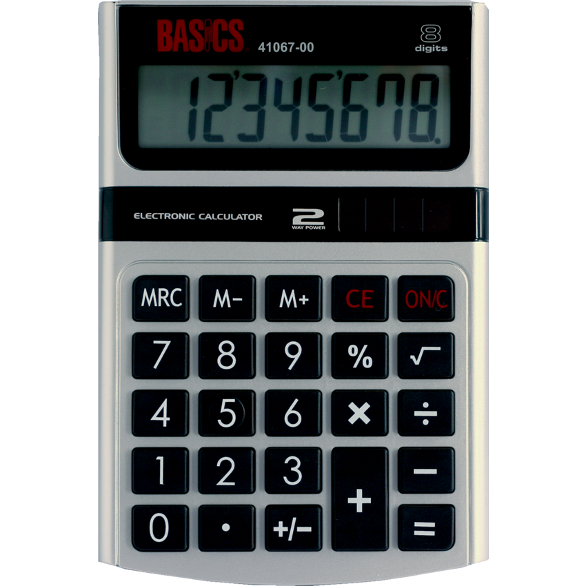 Basics® 8-Digit Dual Power Desktop Calculator
