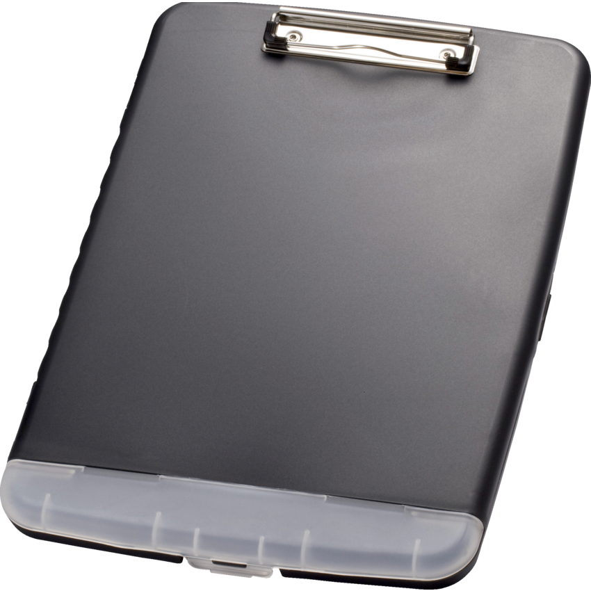 Officemate® Slim Clipboard Storage Box 10"W x 1-1/4"D x 14-1/2"H Charcoal