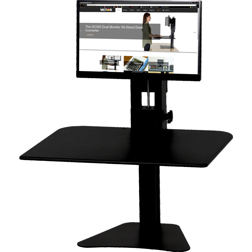 Victor® High Rise™ Sit-Stand Desk Converter Single Monitor Black