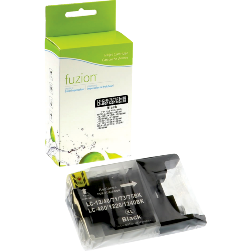 fuzion™ Compatible Inkjet Cartridge High Yield (Bro LC75BK, LC-75BK, LC71BK, LC-71BK, LC71, LC75, DPCLC75B) Black