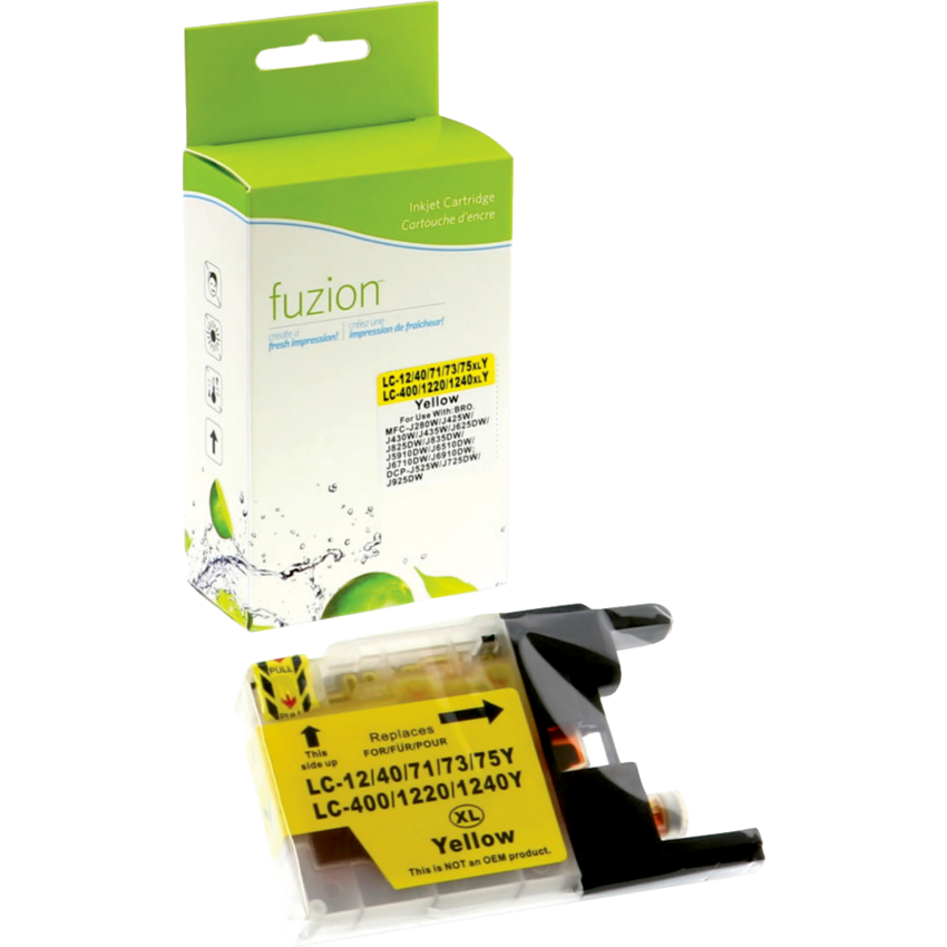 fuzion™ Compatible Inkjet Cartridge High Yield (Bro LC75Y, LC-75Y, LC71Y, LC-71Y, LC75, LC71, DPCLC75Y) Yellow