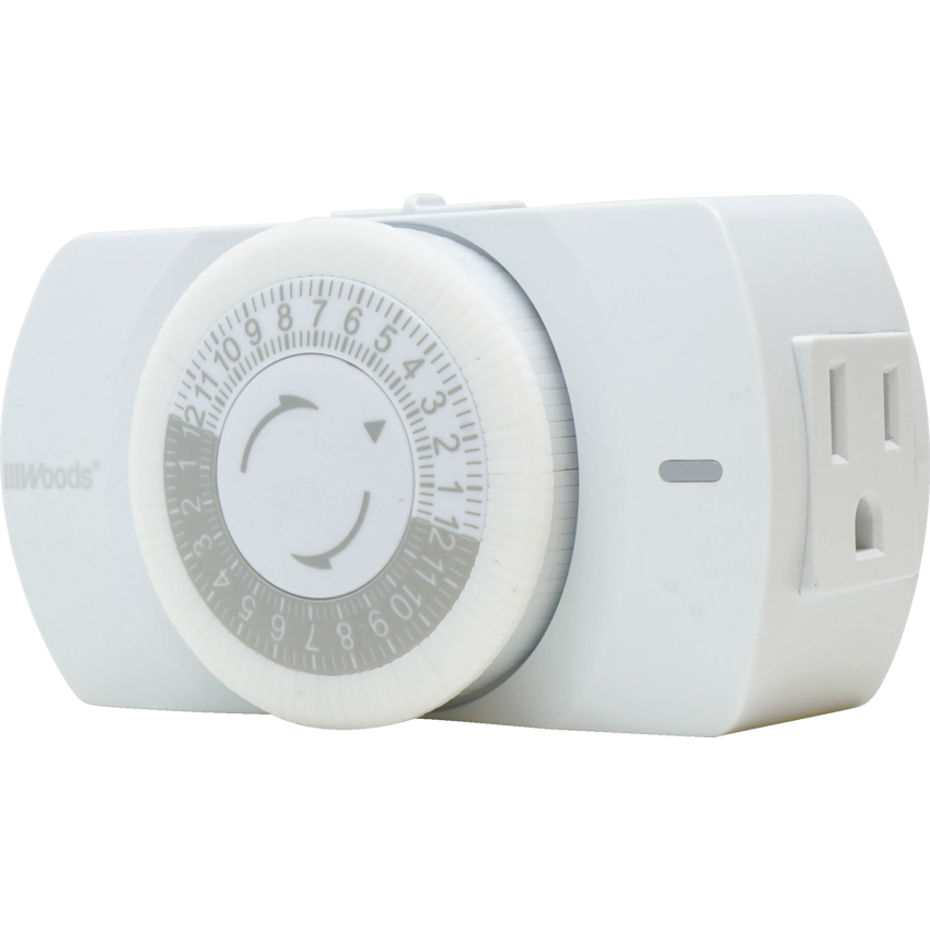 Woods® Indoor 24-Hour Heavy Duty Mechanical Timer White