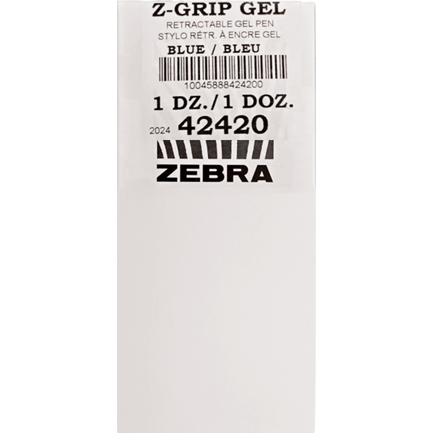 Zebra Z-Grip™ Retractable Gel Pens 0.7 mm Blue 12/box