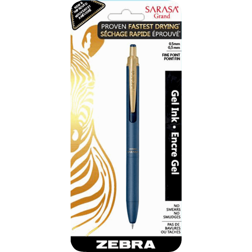 Zebra Sarasa™ Grand Executive Retractable Gel Pen Blue Grey Barrel Blue Ink
