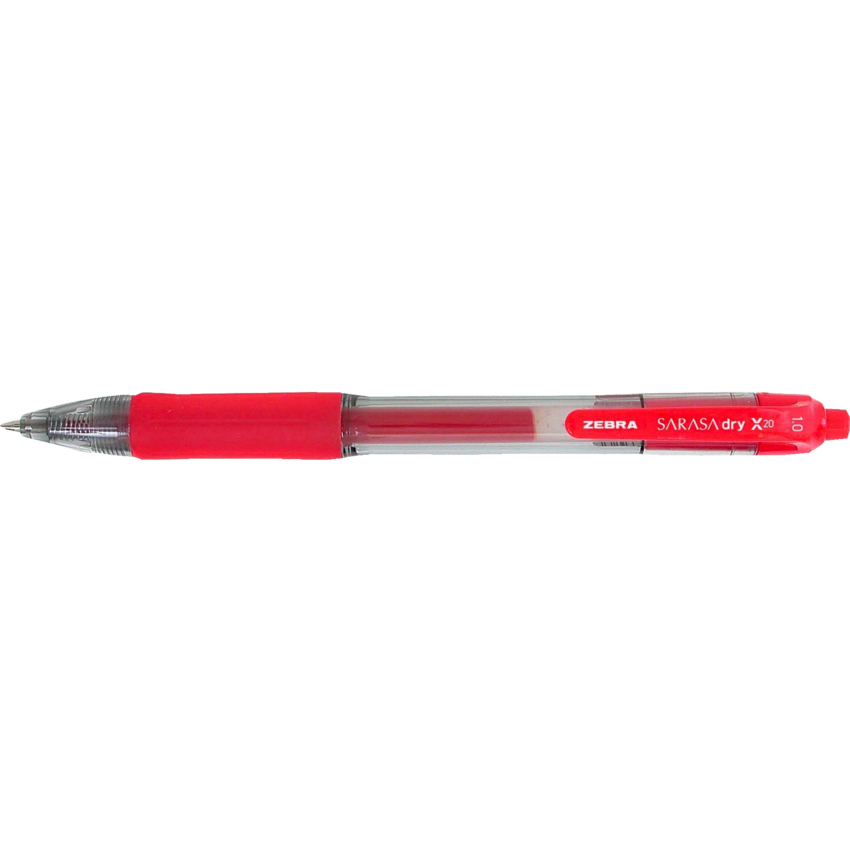 Zebra Sarasa™ Retractable Gel Pens 1.0 mm Red 12/box