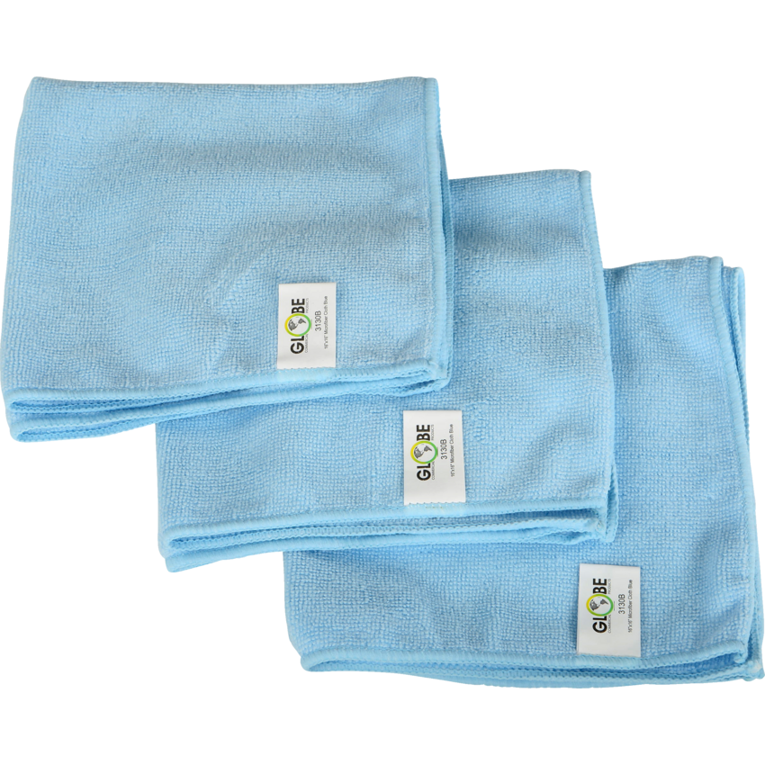 Globe™ Microfibre Cloth 16" x 16" Blue 10/pkg