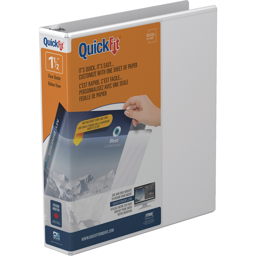 Davis Group QuickFit® View Round Ring Binder 1-1/2" White