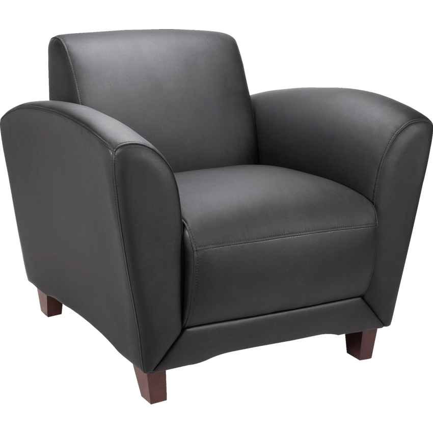 Lorell® Reception Seating Collection Club Chair Bonded Leather Black
