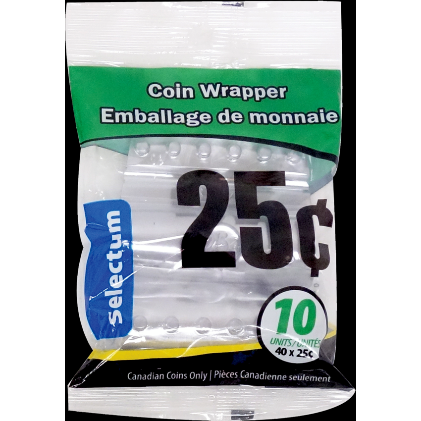 Selectum Plastic Coin Wrappers 25¢ 10/pkg